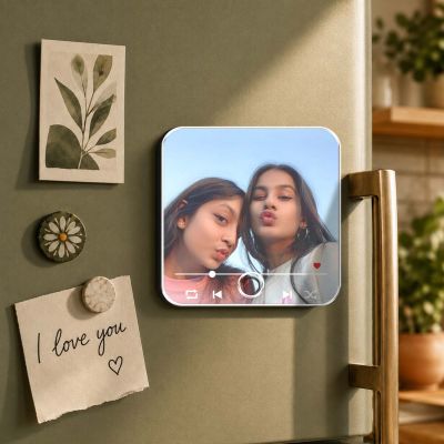 Birthday Gift for Bestie Friendship Day Gift for Men and Women Personalized Musical Fridge Magnet for Home Decor | Long Distance Friendship Gift